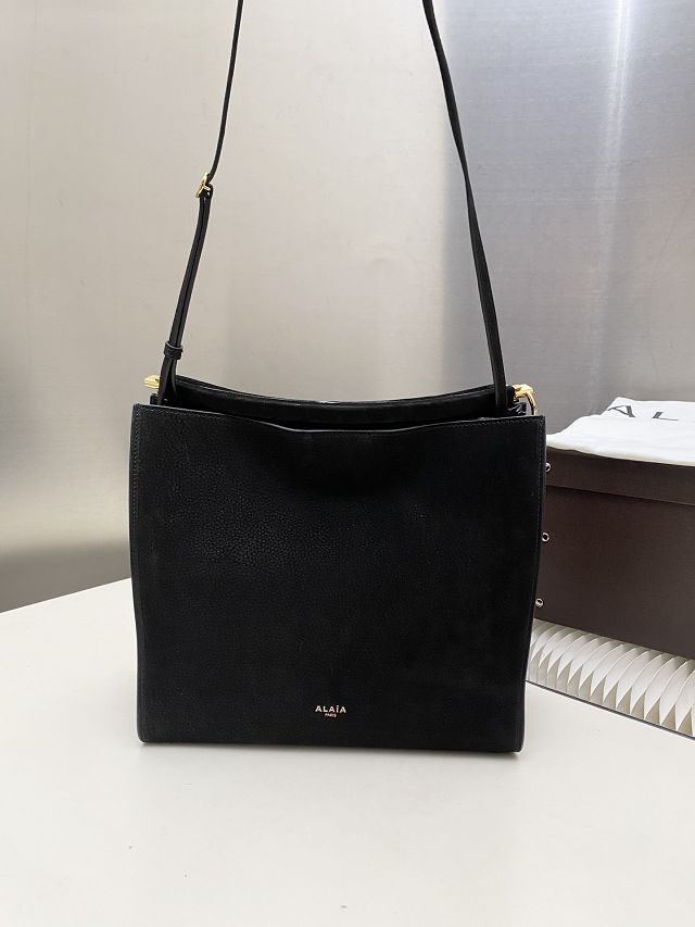 Alaia original nubuck calfskin le click small square bag AL0017 black