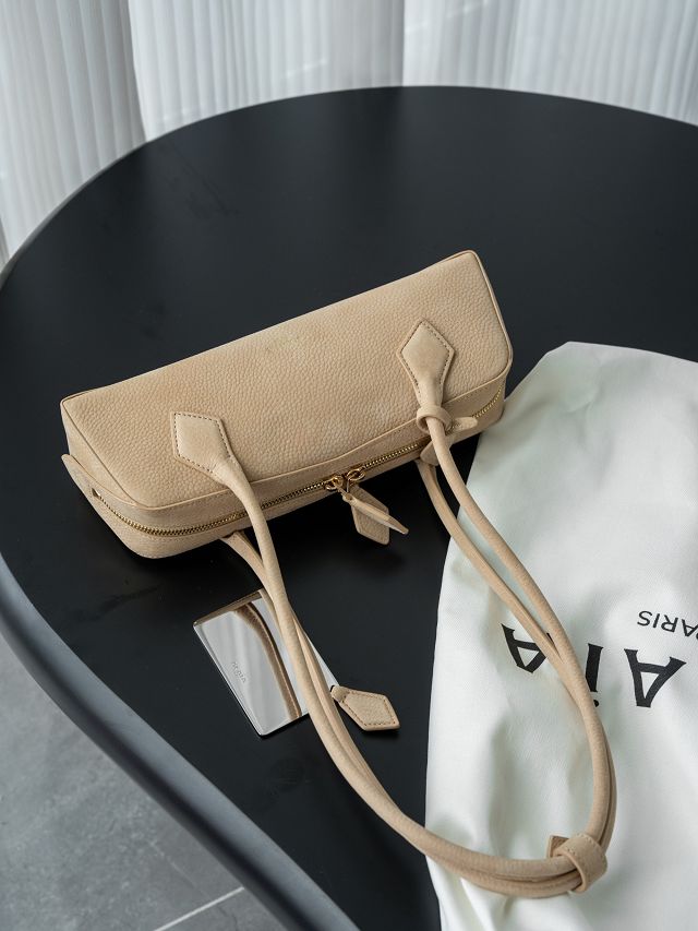 Alaia original nubuck calfskin le teckel small bag AL0023 light apricot