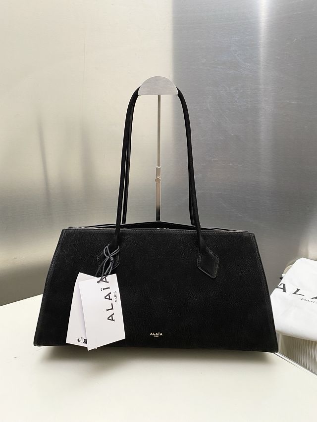 Alaia original nubuck calfskin teckel large tote bag AL0013 black