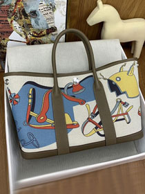 Hermes original canvas large garden party 36 bag HG0038 grey etoupe