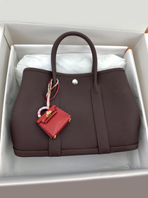 Hermes original negonda leather medium garden party 30 bag HG0030 bordeaux