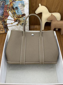 Hermes original negonda leather medium garden party 30 bag HG0030 grey etoupe