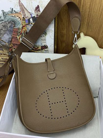 Hermes original togo leather evelyne pm shoulder bag E29 beige de weimar