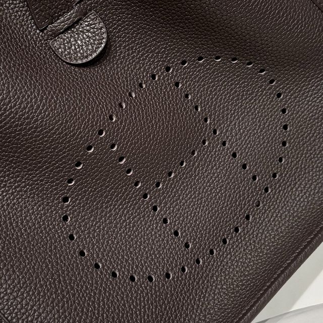 Hermes original togo leather evelyne pm shoulder bag E29 ebene