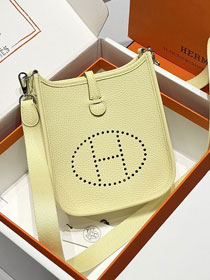 Hermes original togo leather mini evelyne tpm 17 shoulder bag E17 jaune milton