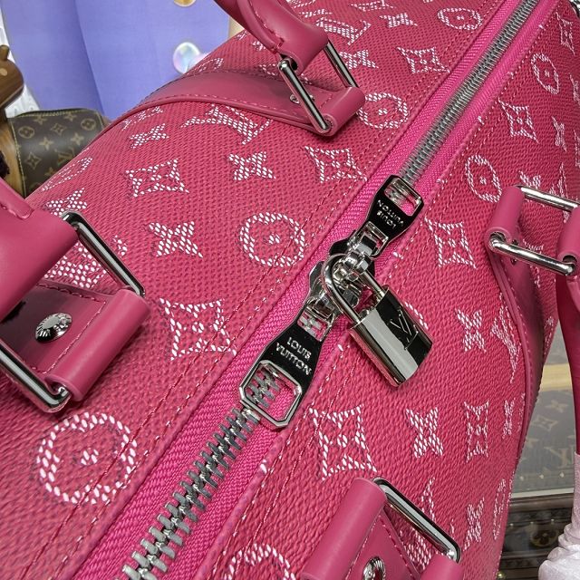 Louis vuitton monogram canvas keepall 45 M26868 rose red