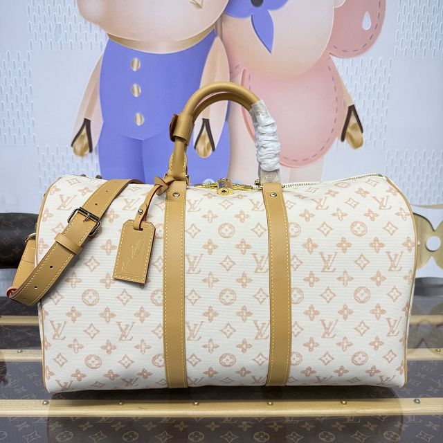 Louis vuitton monogram canvas keepall 45 M28238 white