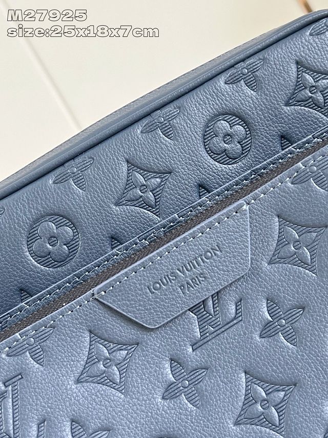 Louis vuitton original calfskin trio messenger bag M27925 dark blue