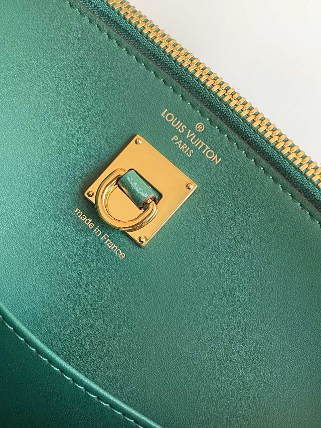 Louis vuitton original ostrich calfskin city steamer mm bag M84079 green