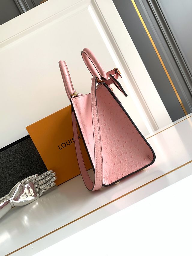 Louis vuitton original ostrich calfskin city steamer mm bag M84079 pink