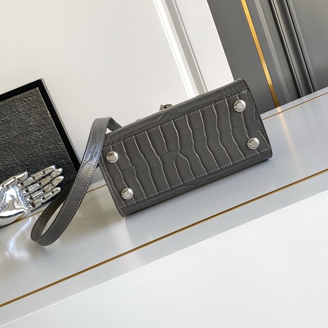 Louis vuitton original crocodile calfskin city steamer mini bag M95846 grey