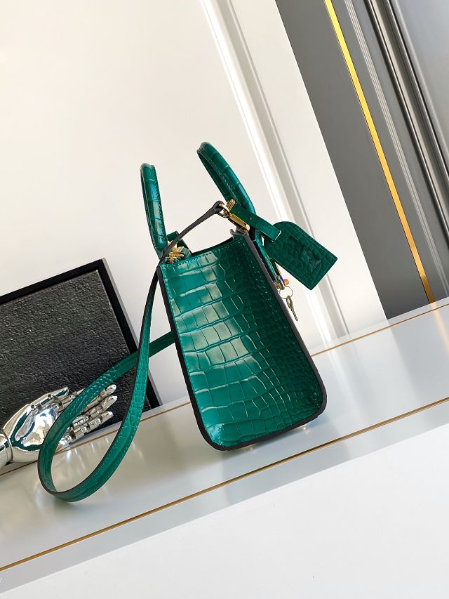 Louis vuitton original crocodile calfskin city steamer mm bag M84672 green
