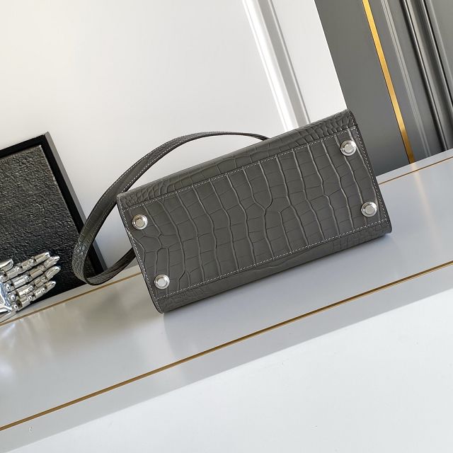 Louis vuitton original crocodile calfskin city steamer mm bag M84672 grey