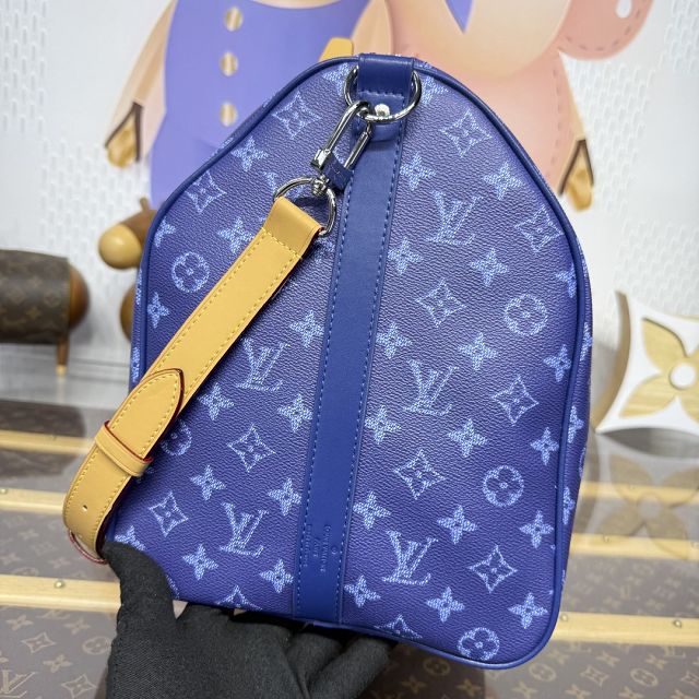 Louis vuitton original monogram canvas keepall 50 M26864 blue