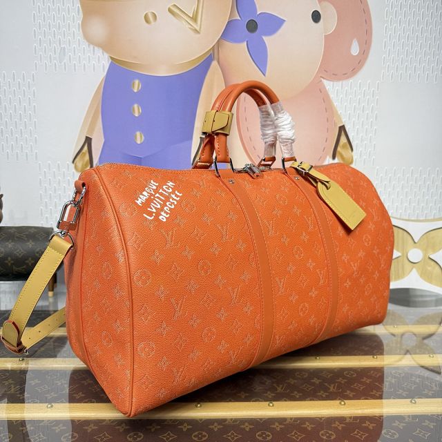 Louis vuitton original monogram canvas keepall 50 M26865 orange
