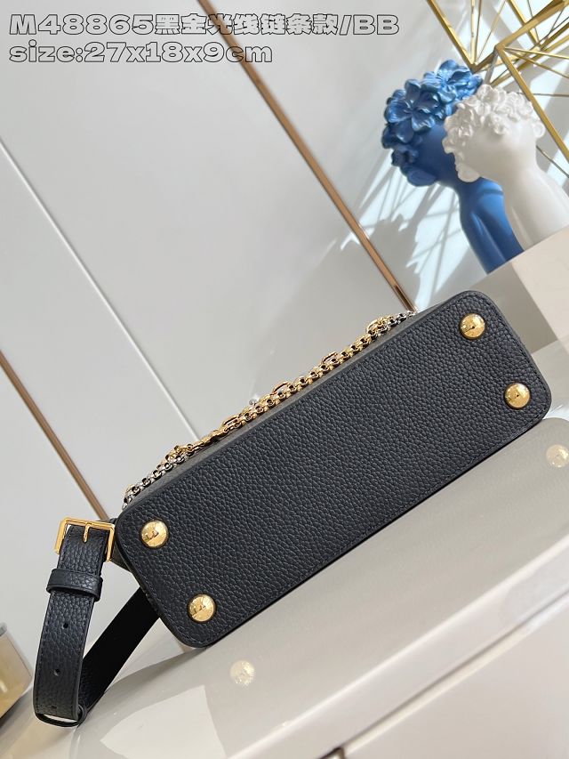 Louis vuitton original calfskin capucines BB handbag M26814 black