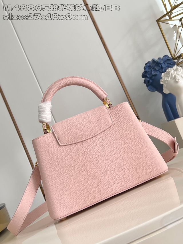 Louis vuitton original calfskin capucines BB handbag M26814 pink