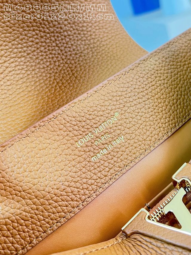 Louis vuitton original calfskin capucines MM handbag M59227 caramel