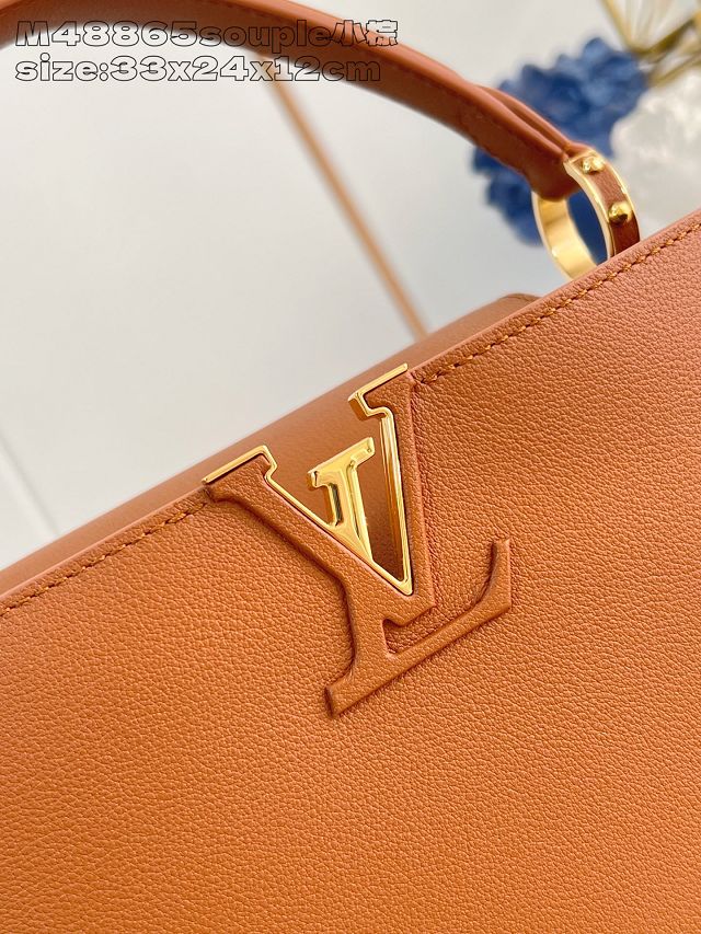 Louis vuitton original calfskin capucines MM souple M14371 cognac