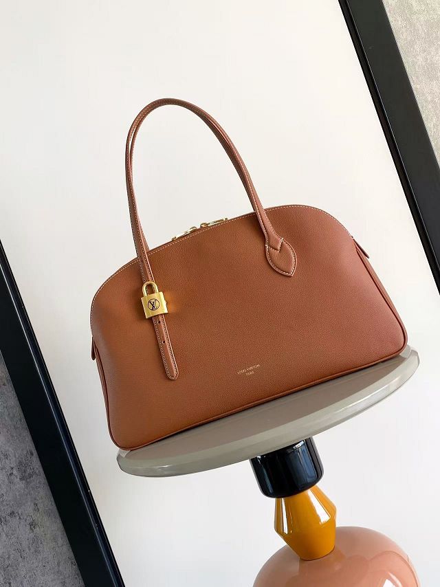 Louis vuitton original calfskin low key duffle tote M26688 cognac