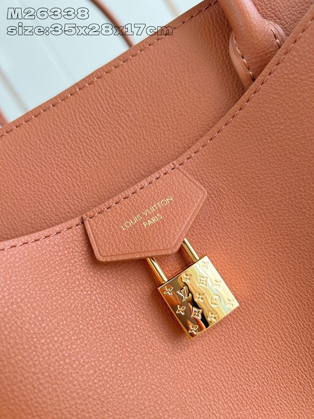 Louis vuitton original calfskin vendome mm handbag M26501 cognac