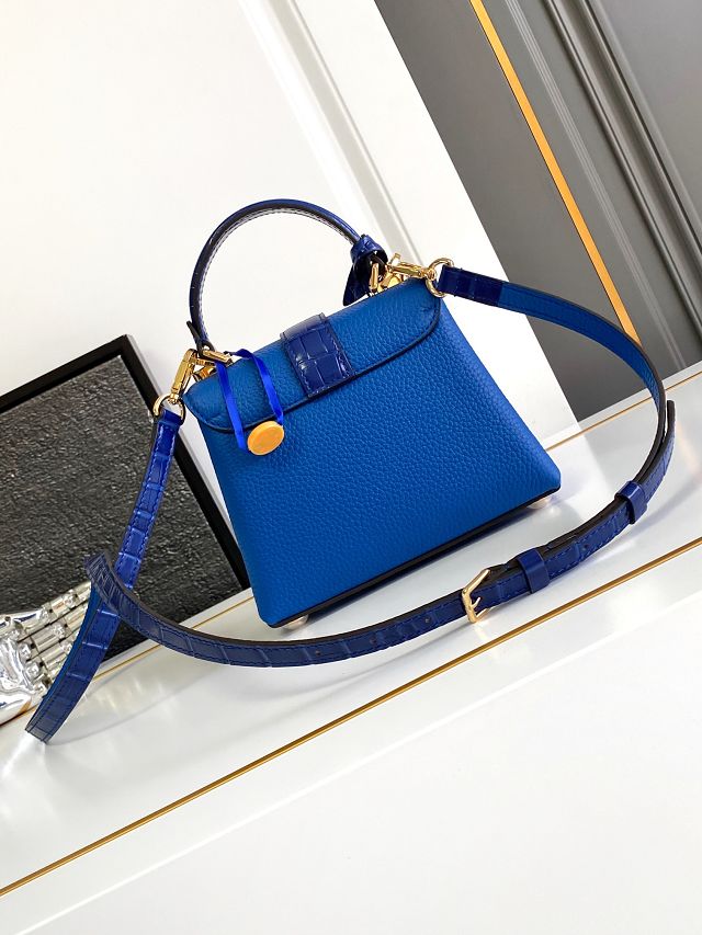 Louis vuitton original calfskin rose des vents mini handbag m86011 blue