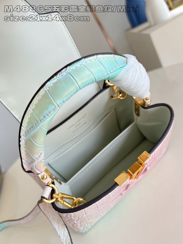 Louis vuitton original crocodile calfskin capucines mini handbag N93161 