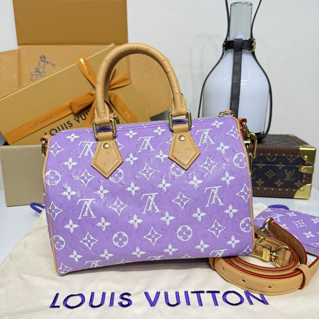 Louis vuitton original ostrich calfskin speedy P9 25 N24426 purple