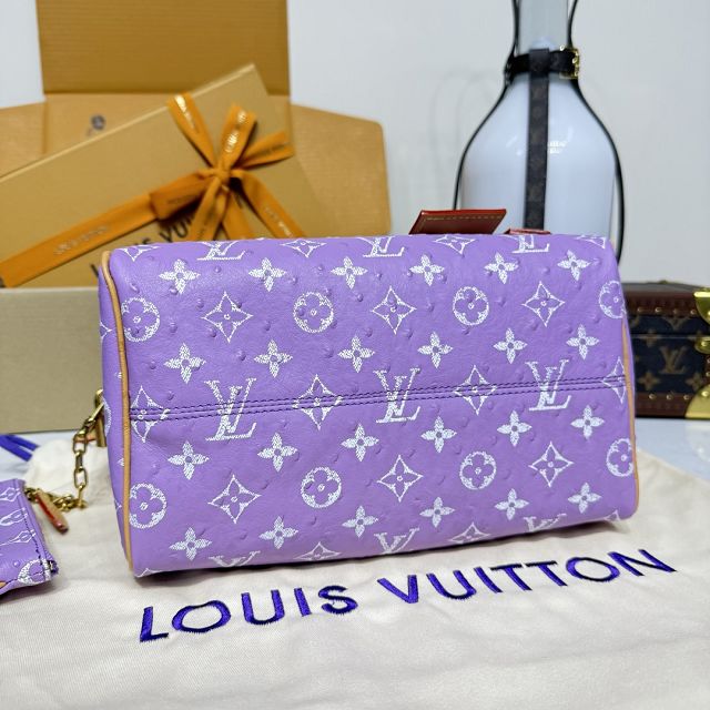 Louis vuitton original ostrich calfskin speedy P9 25 N24426 purple