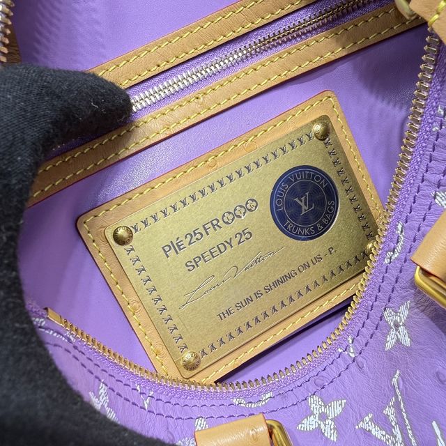 Louis vuitton original ostrich calfskin speedy P9 25 N24426 purple