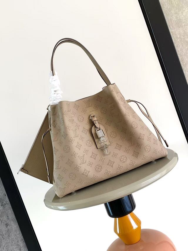 Louis vuitton original mahina leather boundless handbag M13180 grey