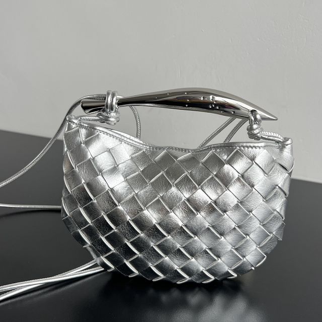 BV original lambskin mini sardine bag 744267 silver