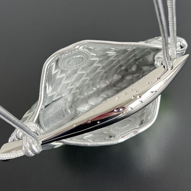 BV original lambskin mini sardine bag 744267 silver&green