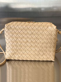 BV original lambskin medium loop camera bag 680256 almond