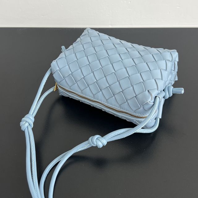 BV original lambskin mini loop camera bag 723547 light blue