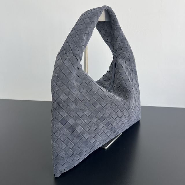 BV original suede calfskin medium hop bag 796262 graphite