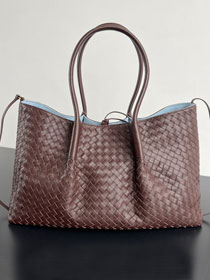 BV original calfskin large pinacoteca tote bag 817166 dark barolo