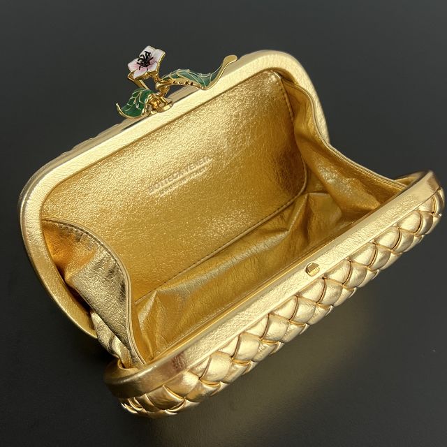 BV original lambskin knot pouch 826183 gold