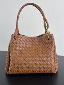 BV original lambskin large parachute shoulder bag 796571 chestnut 