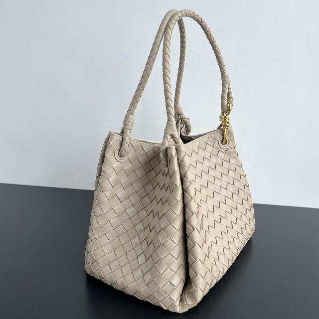 BV original lambskin large parachute shoulder bag 796571 ecru