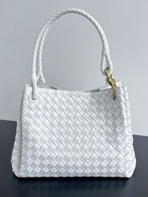 BV original lambskin large parachute shoulder bag 796571 white