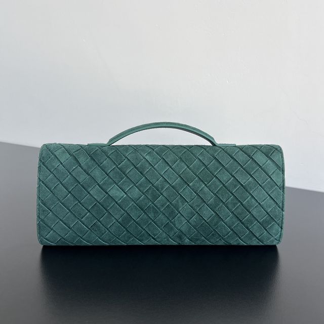 BV original suede calfskin andiamo long clutch 741511 emerald green
