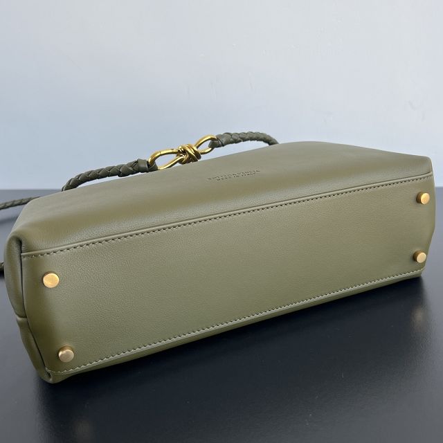 BV original calfskin medium andiamo bag 810214 olive