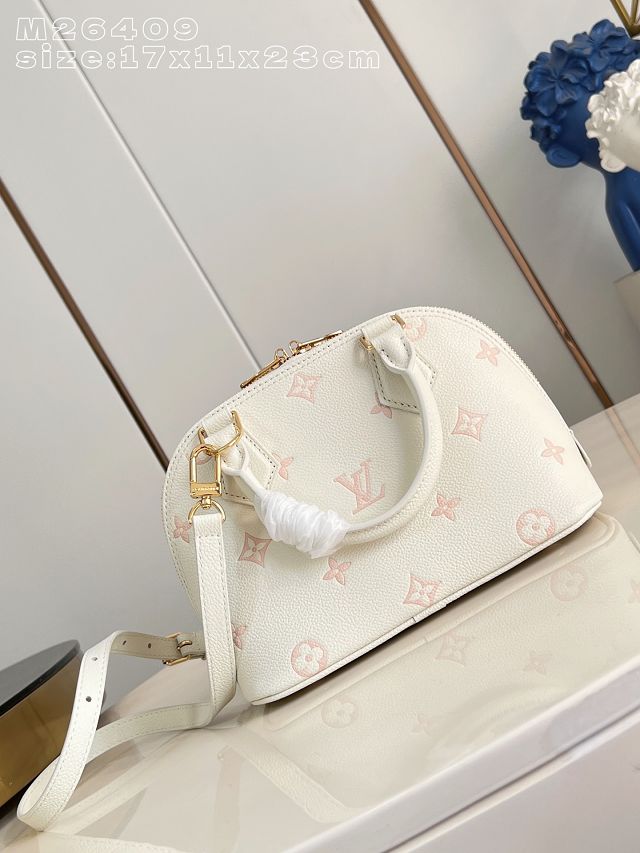 Louis vuitton original calfskin alma BB handbag M27574 milky 