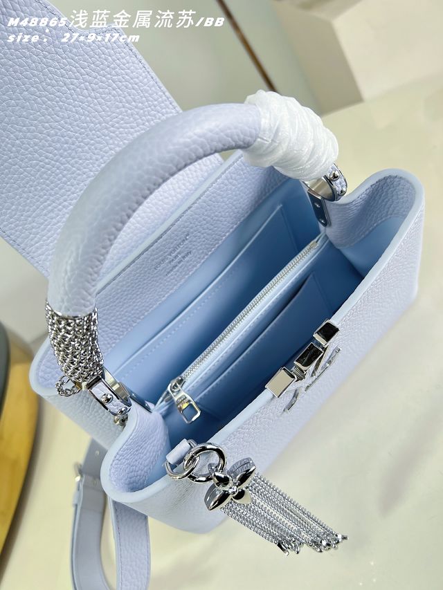 Louis vuitton original calfskin capucines BB M26531 light blue