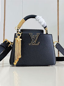 Louis vuitton original calfskin capucines mini M26328 black