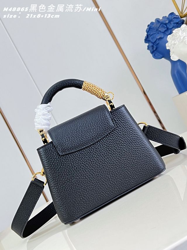 Louis vuitton original calfskin capucines mini M26328 black