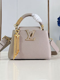 Louis vuitton original calfskin capucines mini M26328 grey