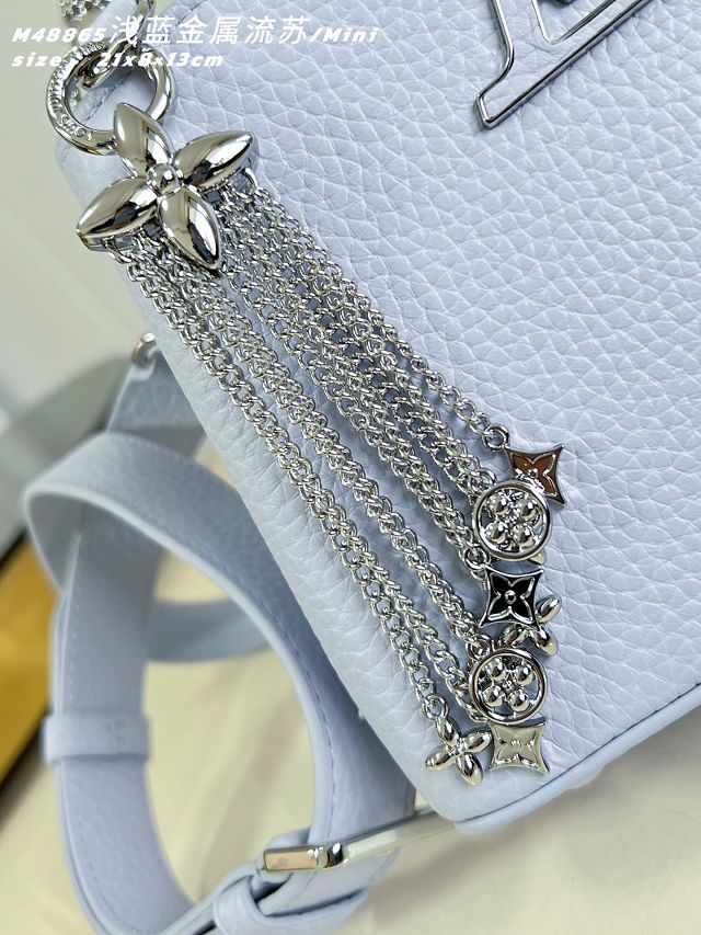 Louis vuitton original calfskin capucines mini M26328 light blue