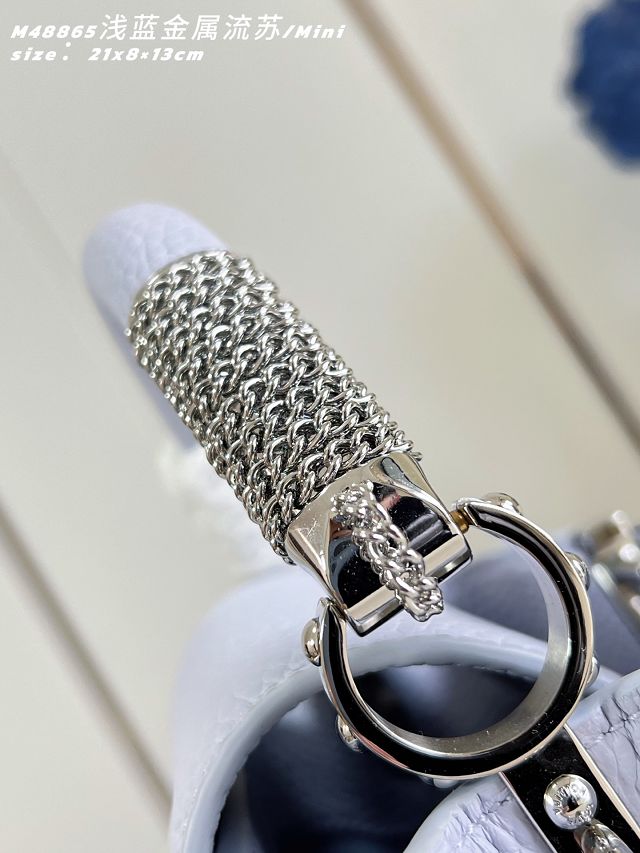 Louis vuitton original calfskin capucines mini M26328 light blue